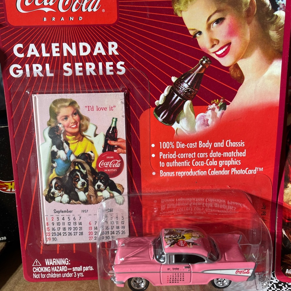 Johnny Lightning Calendar Girl Series Coca Cola 1957 Chevy Bel Air Die Cast car